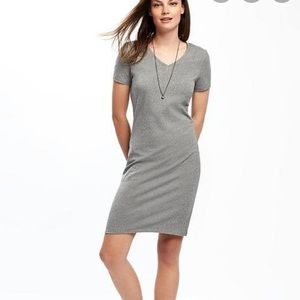 old navy gray midi tshirt dress